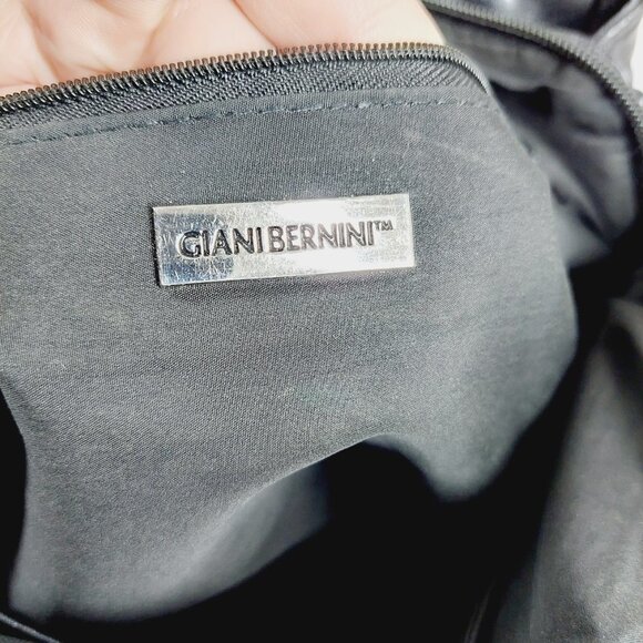 Giani Bernini Black Leather Chain Hardware Handmade Trim Shoulder Bag 0149 - Picture 10 of 12